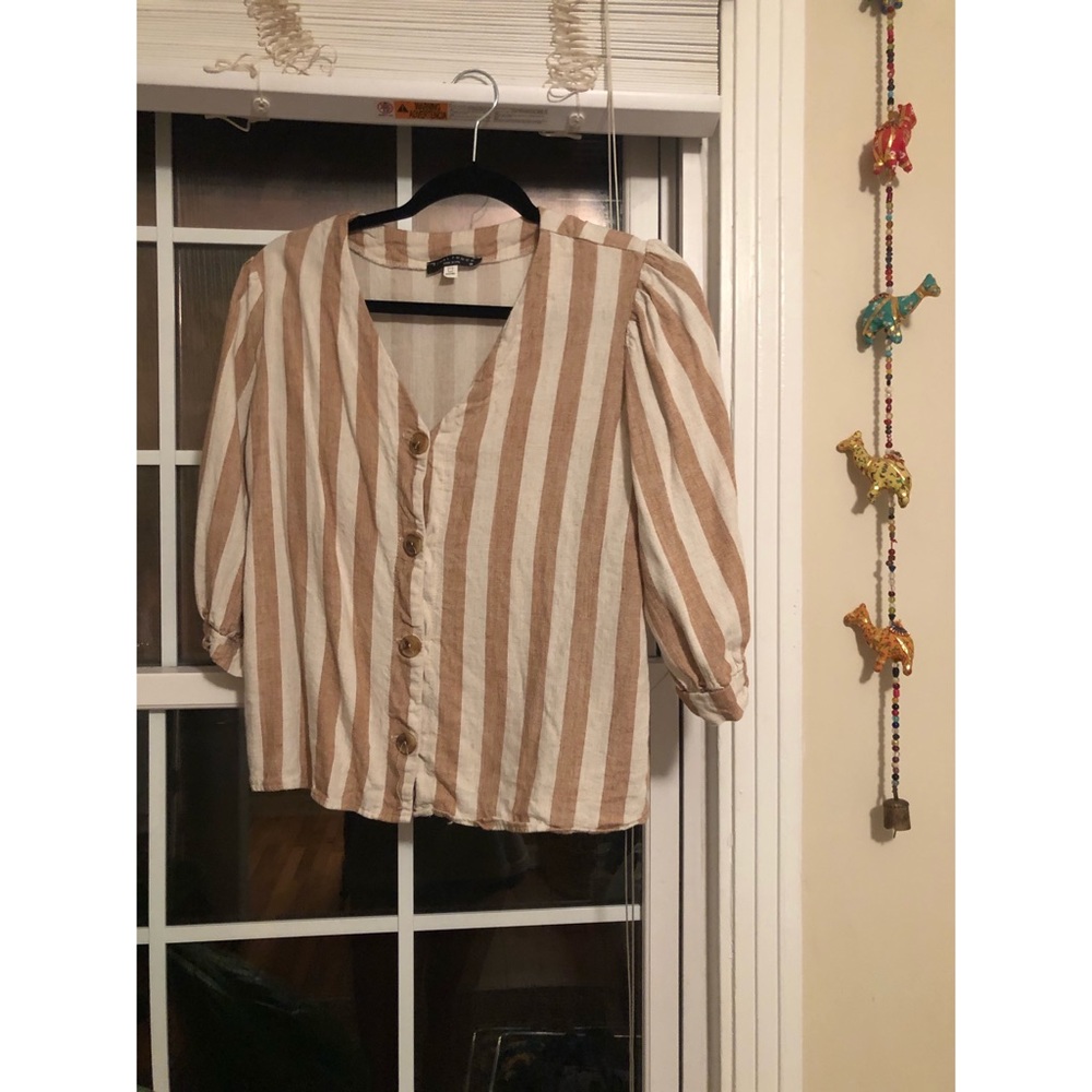 Striped linen blouse